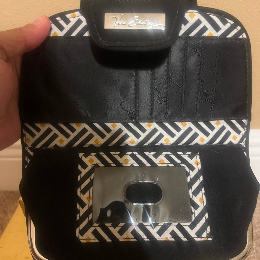Vera Bradley Black Quilted Women's Clutch Kisslock Coin Purse and Wallet - Picture 6 of 9